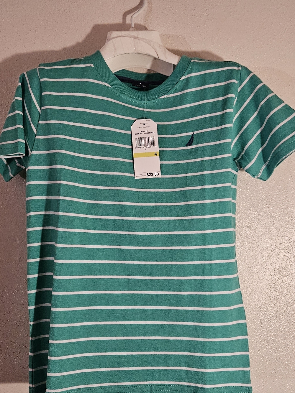 Nautica Boys' Green Stripe Short-Sleeve Tee